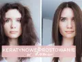 Przed i po: zniszczone, puszące się włosy po domowej keratynie na włosy stają się gładkie i lśniące.