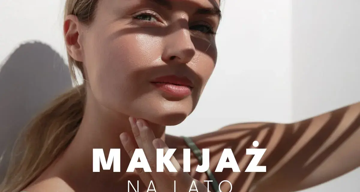 Promienna skóra i subtelny makijaż na lato. Delikatne cienie liści podkreślają naturalne piękno.
