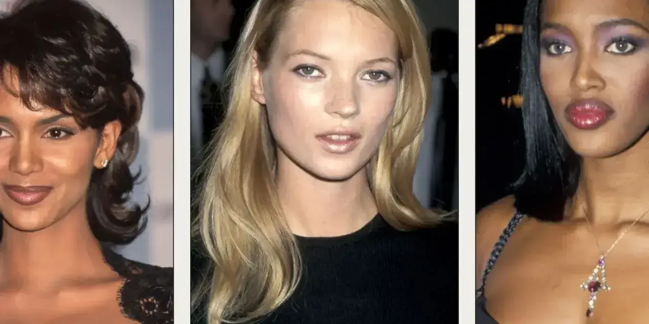 Ikony stylu: Halle Berry, Kate Moss i Naomi Campbell w ikonicznym makijażu lat 90.
