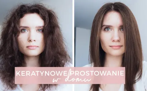 Przed i po: zniszczone, puszące się włosy po domowej keratynie na włosy stają się gładkie i lśniące.