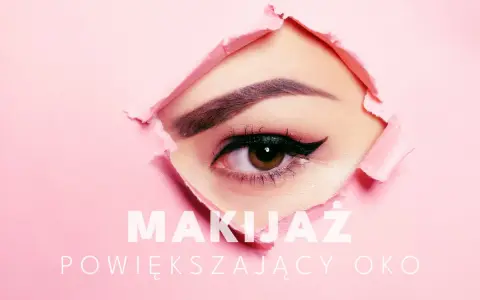 Kreska na dolnej powiece podkreśla spojrzenie. Makijaż powiększający oko.