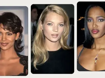 Ikony stylu: Halle Berry, Kate Moss i Naomi Campbell w ikonicznym makijażu lat 90.